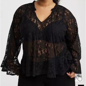Torrid Elegant Black Lace Top